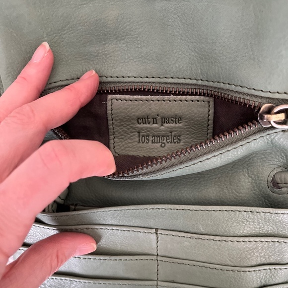 Sage green leather mini purse NWOT - Picture 5 of 5